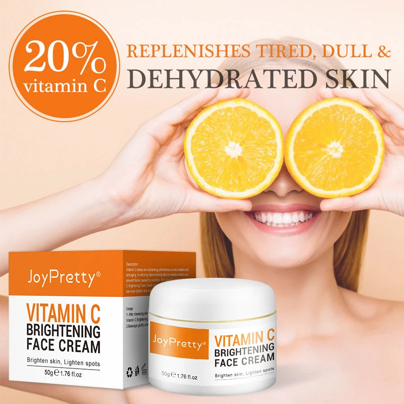 Vitamin C Brightening Face Cream Moisturizing Emollient Cream Dark Spots Removal Firming Facial Anti Aging Repair Skin Care