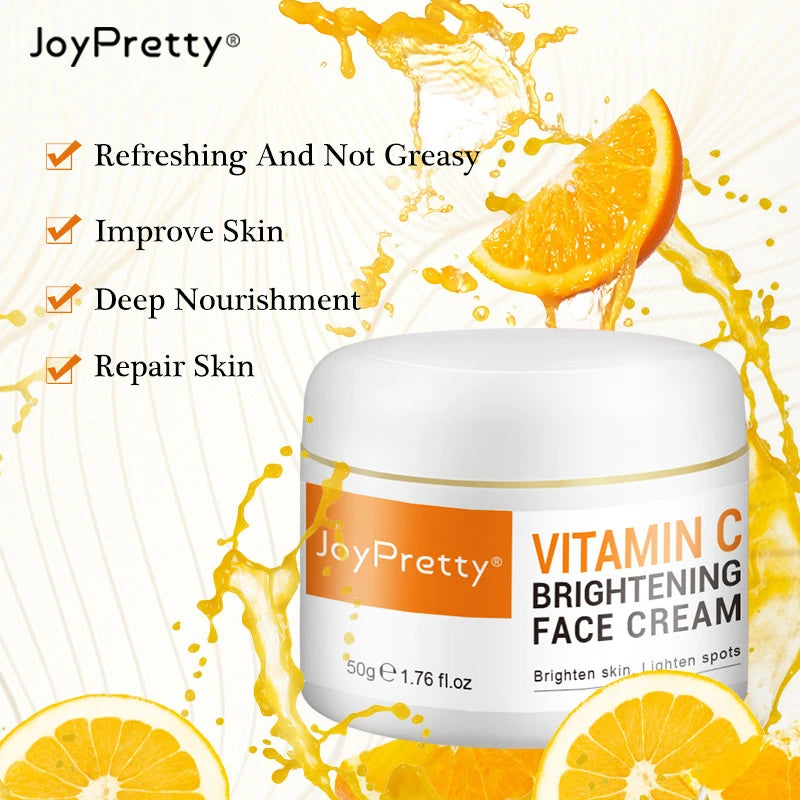 Vitamin C Brightening Face Cream Moisturizing Emollient Cream Dark Spots Removal Firming Facial Anti Aging Repair Skin Care