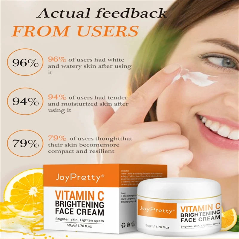 Vitamin C Brightening Face Cream Moisturizing Emollient Cream Dark Spots Removal Firming Facial Anti Aging Repair Skin Care