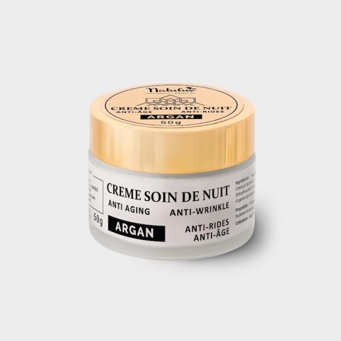 NatuLuxe Fournisseur Bio Cosmetique Produit crème de soin de nuit anti rides anti âge avec argan pour visage 50 g