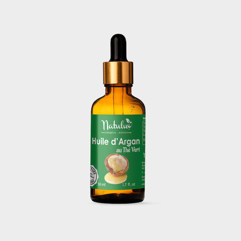 NatuLuxe Fournisseur Bio Cosmetique Produit huile argan naturelle avec thé vert 50 ml