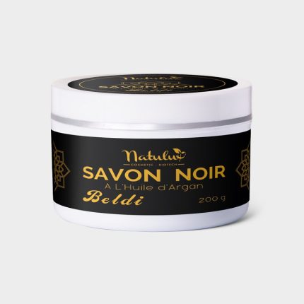 NatuLuxe Fournisseur Bio Cosmetique Produit savon noir beldi avec huile argan 200 g